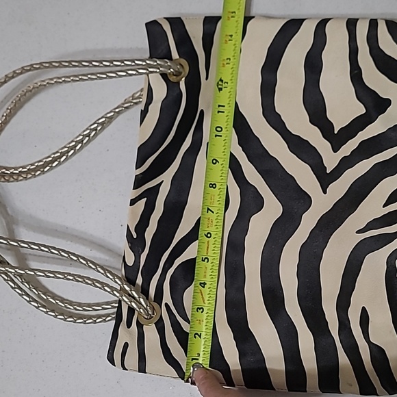 💥3for$12💥 New Directions Zebra Print Bag with Braided Rope Shoulder Straps - Picture 11 of 15